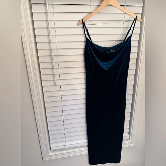 Taylor Velvet Dress - Dark Teal - Picture 3 of 8